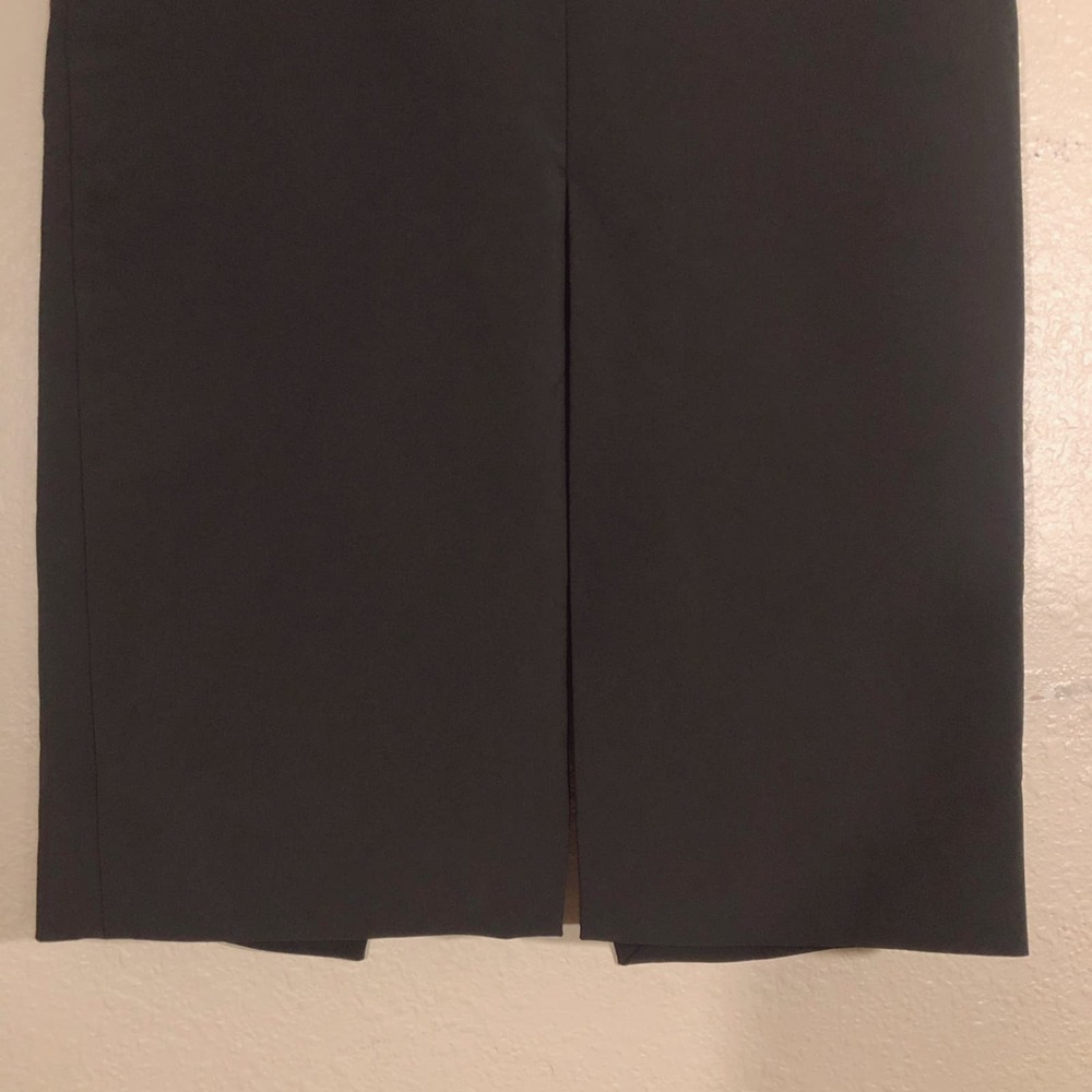 Theory Solid Black Double Split Hem Skirt Size 2 … - image 4